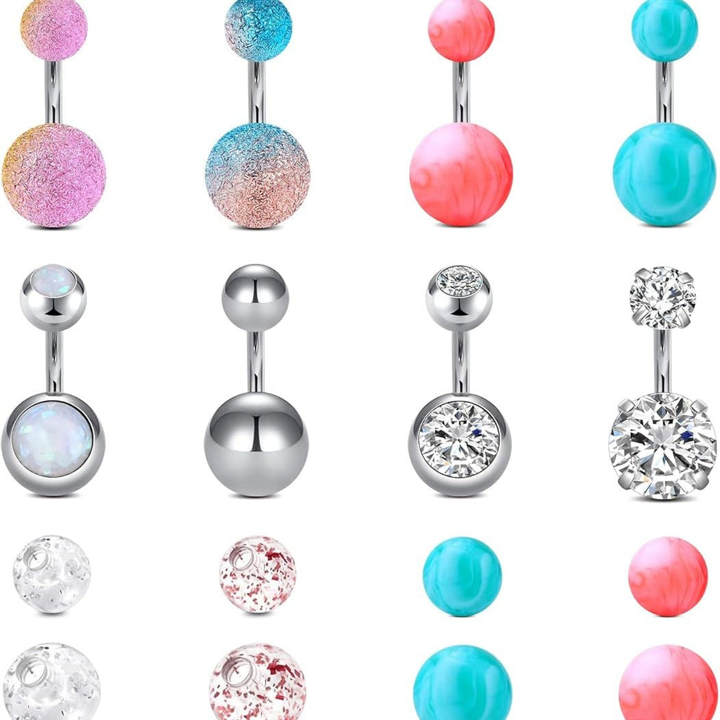 Short Belly Button Ring Short Bar Belly Button Rings Surgical Stainless Steel Belly Ring 6mm Belly Button Rings Short Bar 1/4" - 我的商店我的商店我的商店