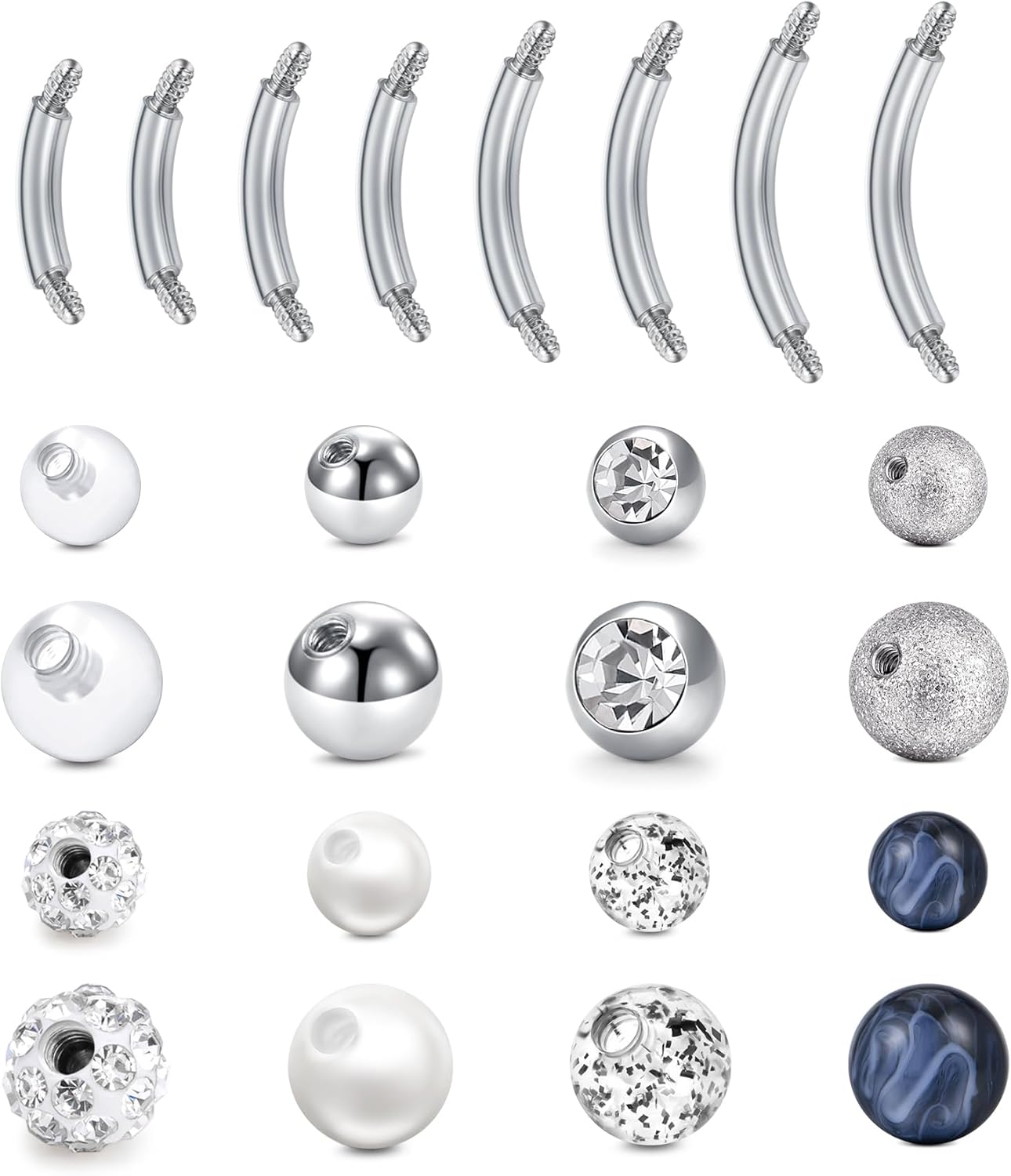 Short Belly Button Ring Short Bar Belly Button Rings Surgical Stainless Steel Belly Ring 6mm Belly Button Rings Short Bar 1/4" - 我的商店我的商店我的商店