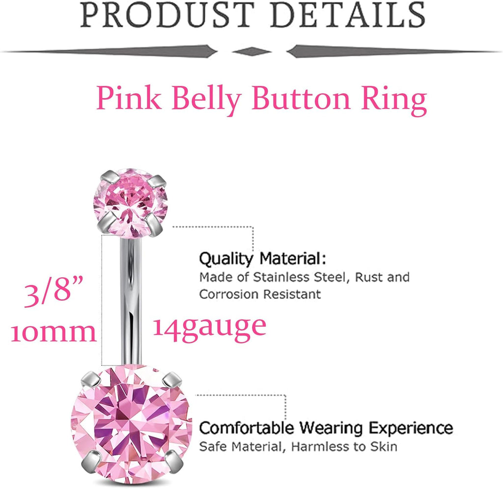 Silver Gold Belly Button Ring for Women Clicker Hoop Belly Rings Opal Navel Piercing Jewelry Dangle Hypoallergenic Surgical Steel Dainty Dangling Navel Rings for Women - 我的商店我的商店我的商店