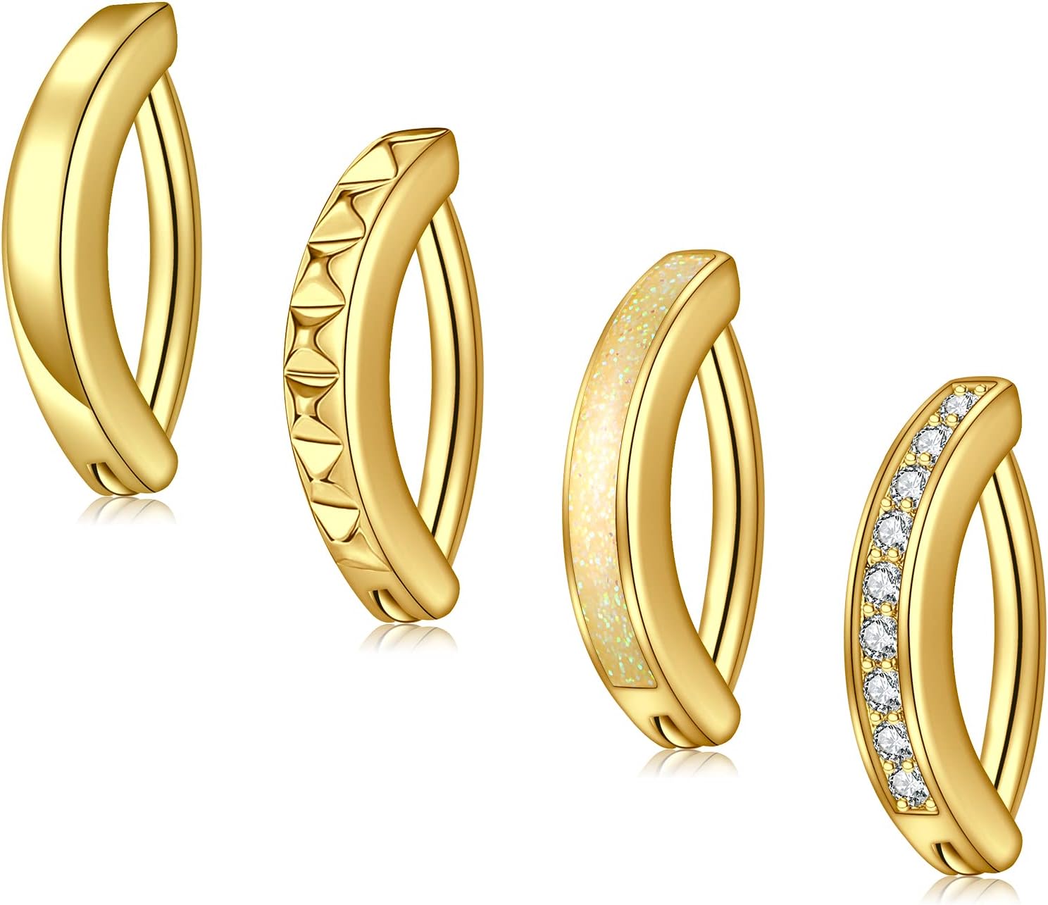 Silver Gold Belly Button Ring for Women Clicker Hoop Belly Rings Opal Navel Piercing Jewelry Dangle Hypoallergenic Surgical Steel Dainty Dangling Navel Rings for Women - 我的商店我的商店我的商店