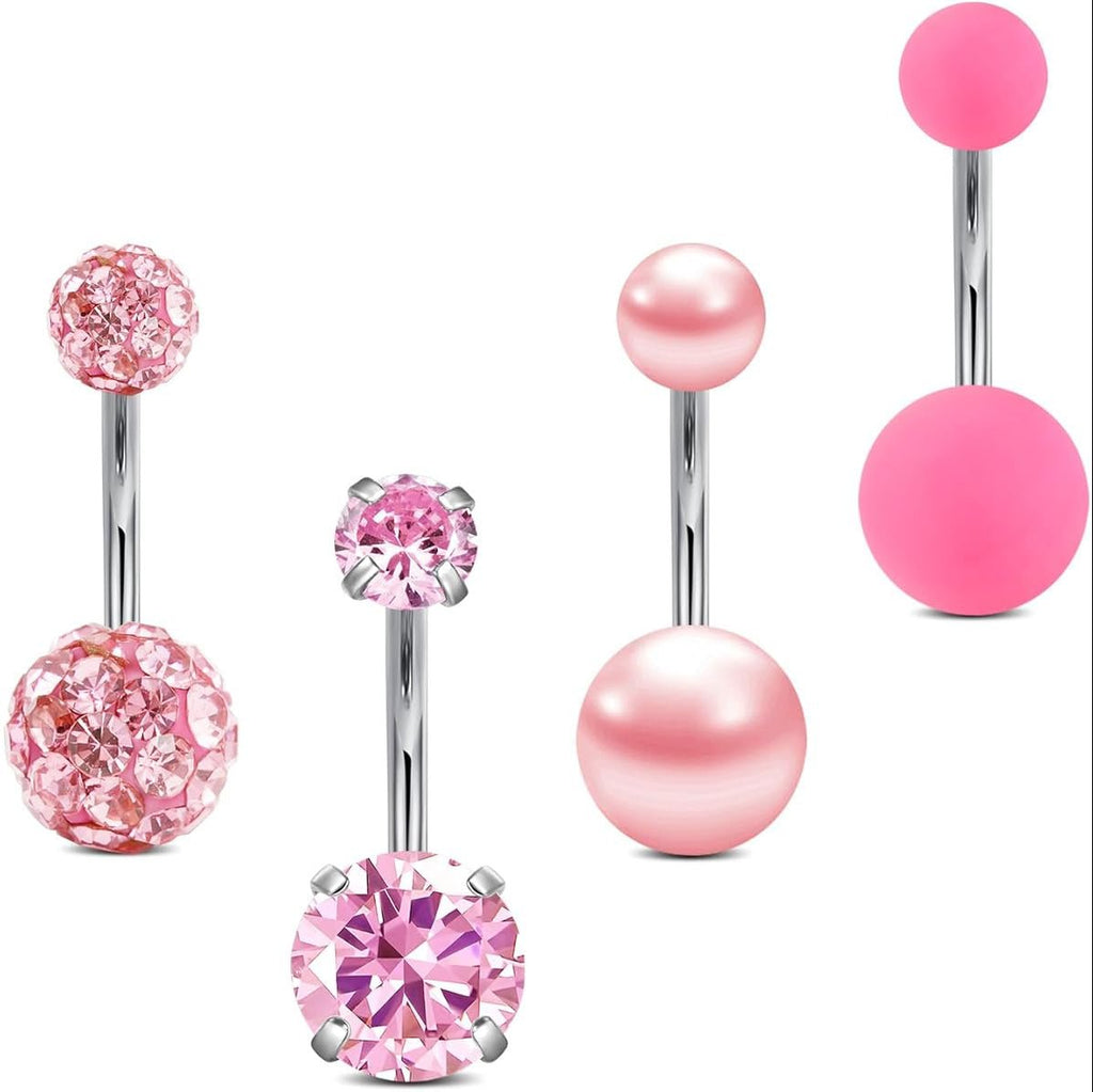 Silver Gold Belly Button Ring for Women Clicker Hoop Belly Rings Opal Navel Piercing Jewelry Dangle Hypoallergenic Surgical Steel Dainty Dangling Navel Rings for Women - 我的商店我的商店我的商店