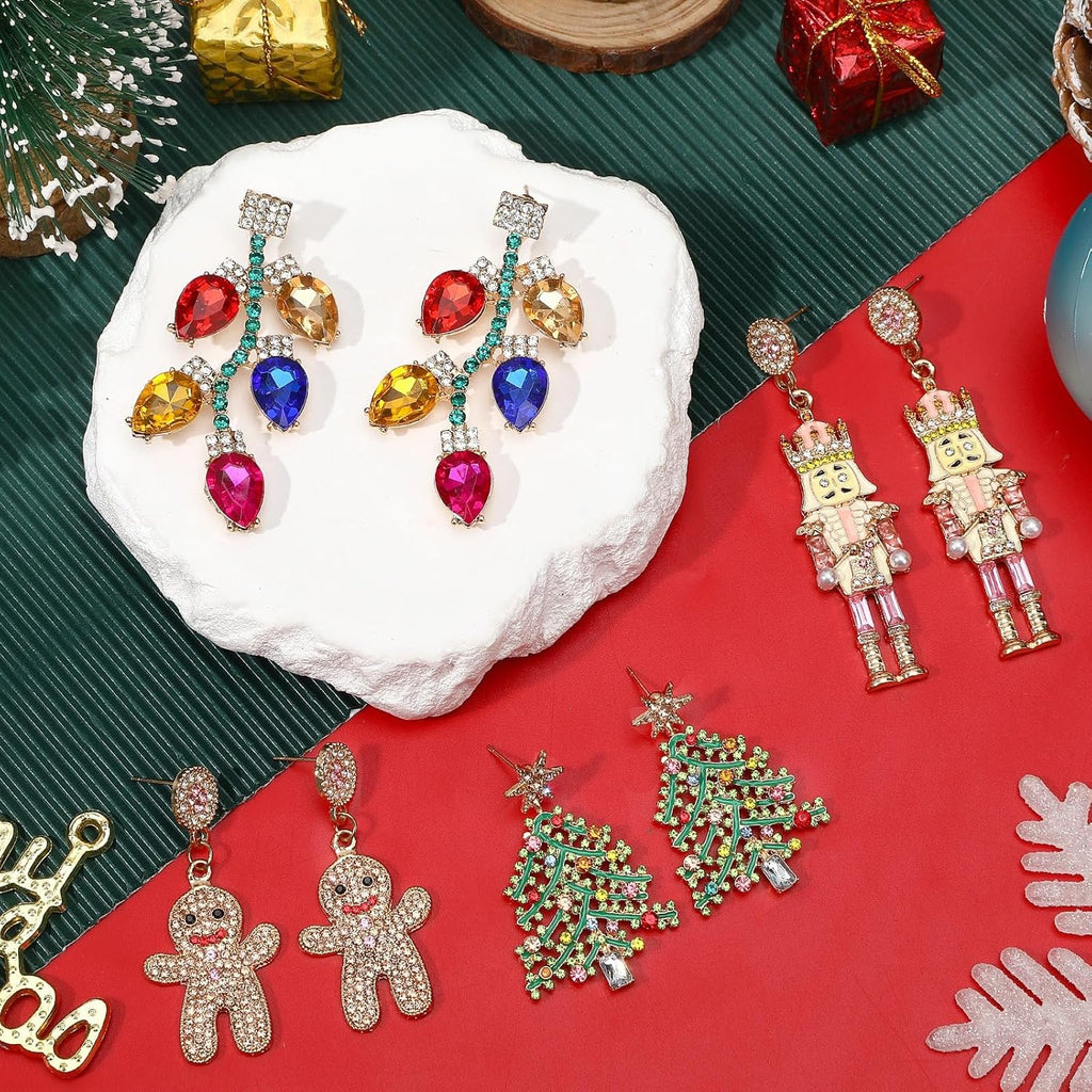 Sparkly Stud Beaded Dangle Earrings for Costume Party Holiday Festive Jewelry - 我的商店我的商店我的商店