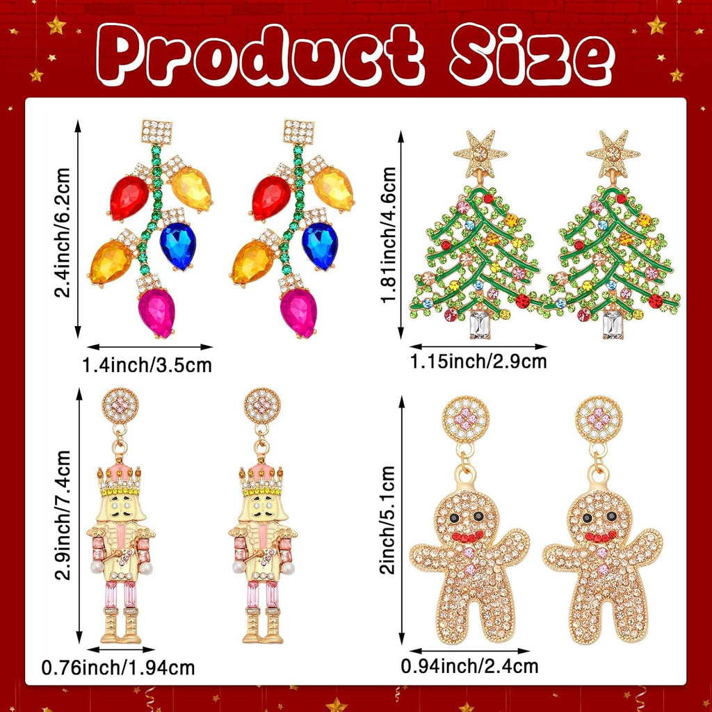 Sparkly Stud Beaded Dangle Earrings for Costume Party Holiday Festive Jewelry - 我的商店我的商店我的商店