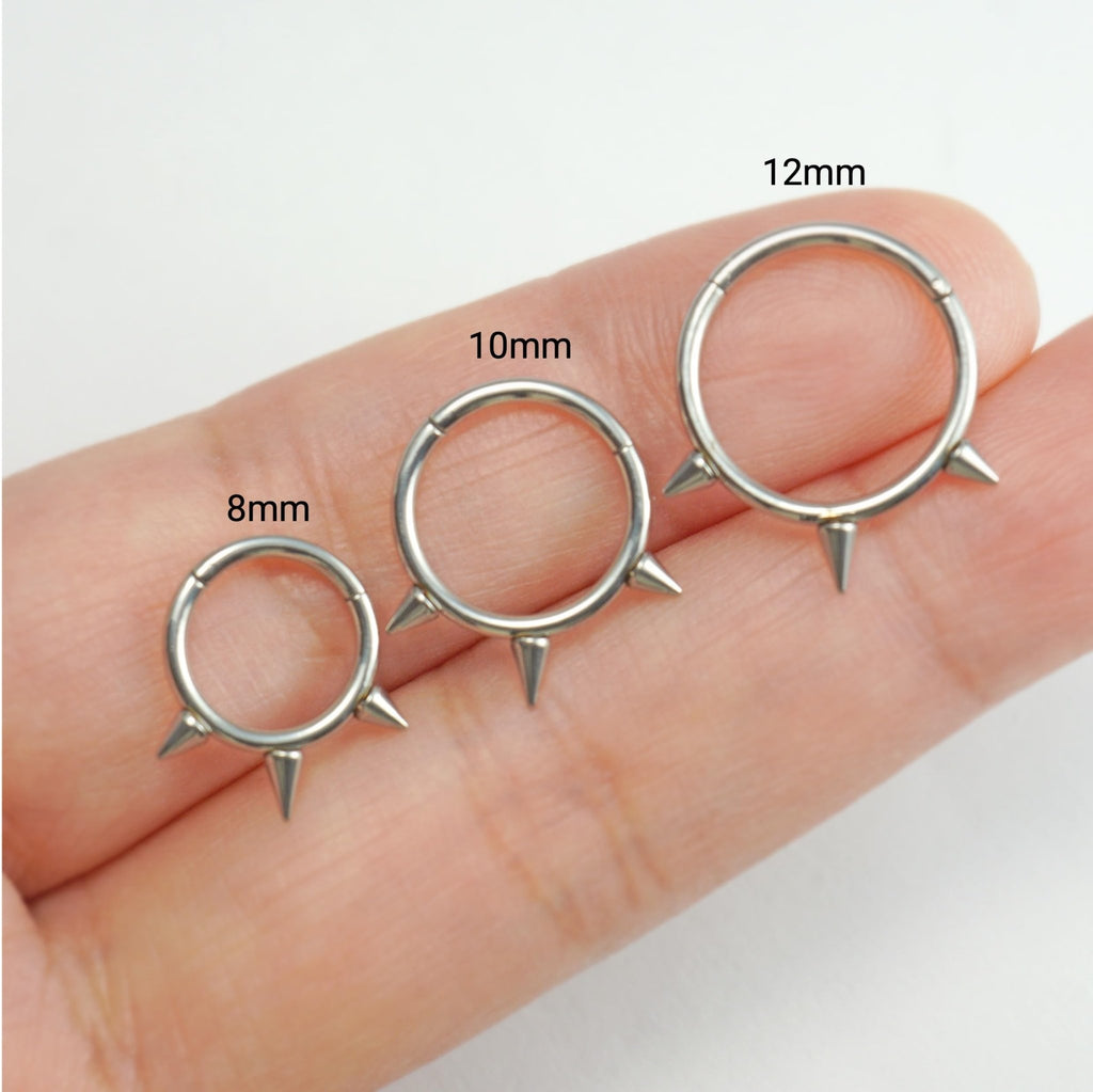 Spike Clicker Snake Bite Jewelry, Septum Ring, Hoop Lip Rings Snake Bites, Labret Jewelry for Lip Piercing, Cartilage Hoop Earrings - QIAO Crystal我的商店QIAO Crystal