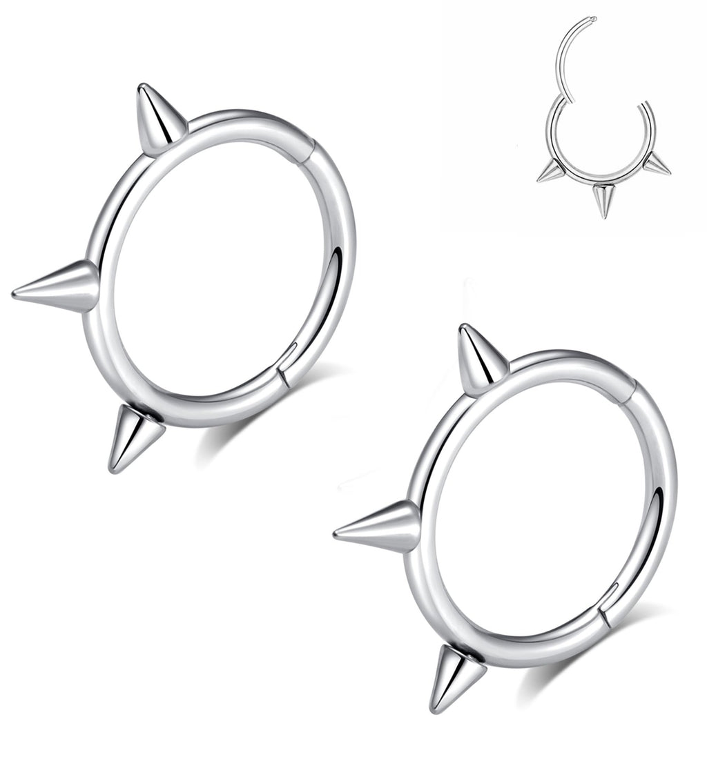 Spike Clicker Snake Bite Jewelry, Septum Ring, Hoop Lip Rings Snake Bites, Labret Jewelry for Lip Piercing, Cartilage Hoop Earrings - QIAO Crystal我的商店QIAO Crystal