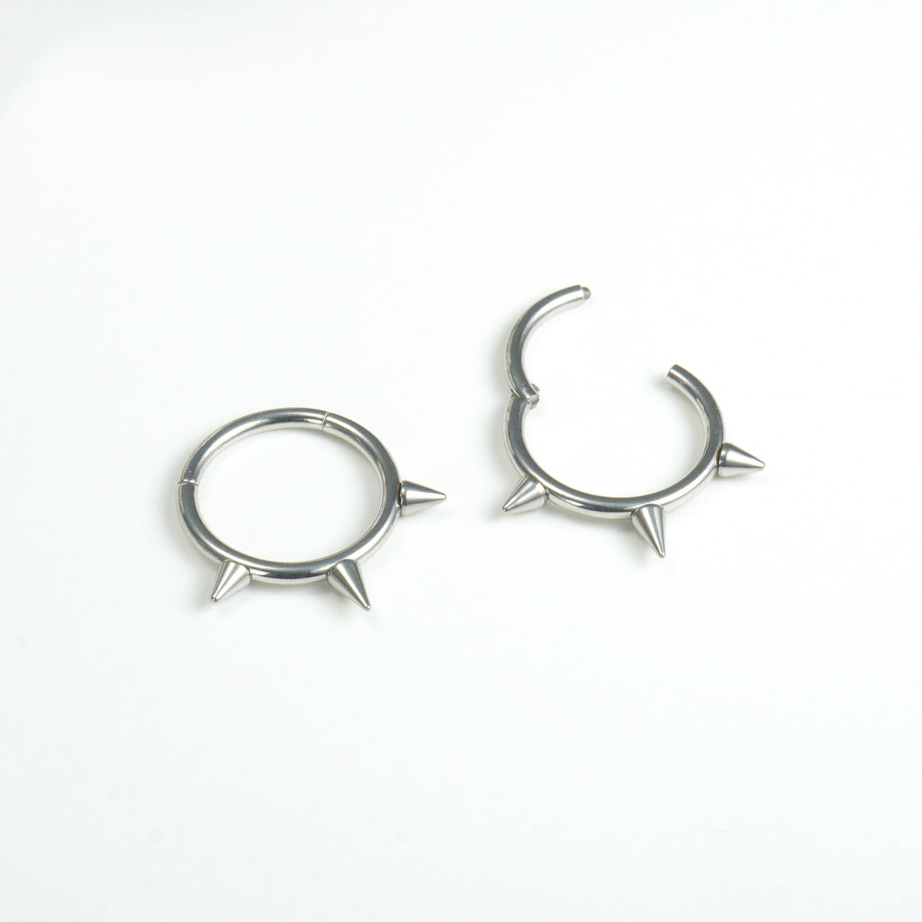 Spike Clicker Snake Bite Jewelry, Septum Ring, Hoop Lip Rings Snake Bites, Labret Jewelry for Lip Piercing, Cartilage Hoop Earrings - QIAO Crystal我的商店QIAO Crystal