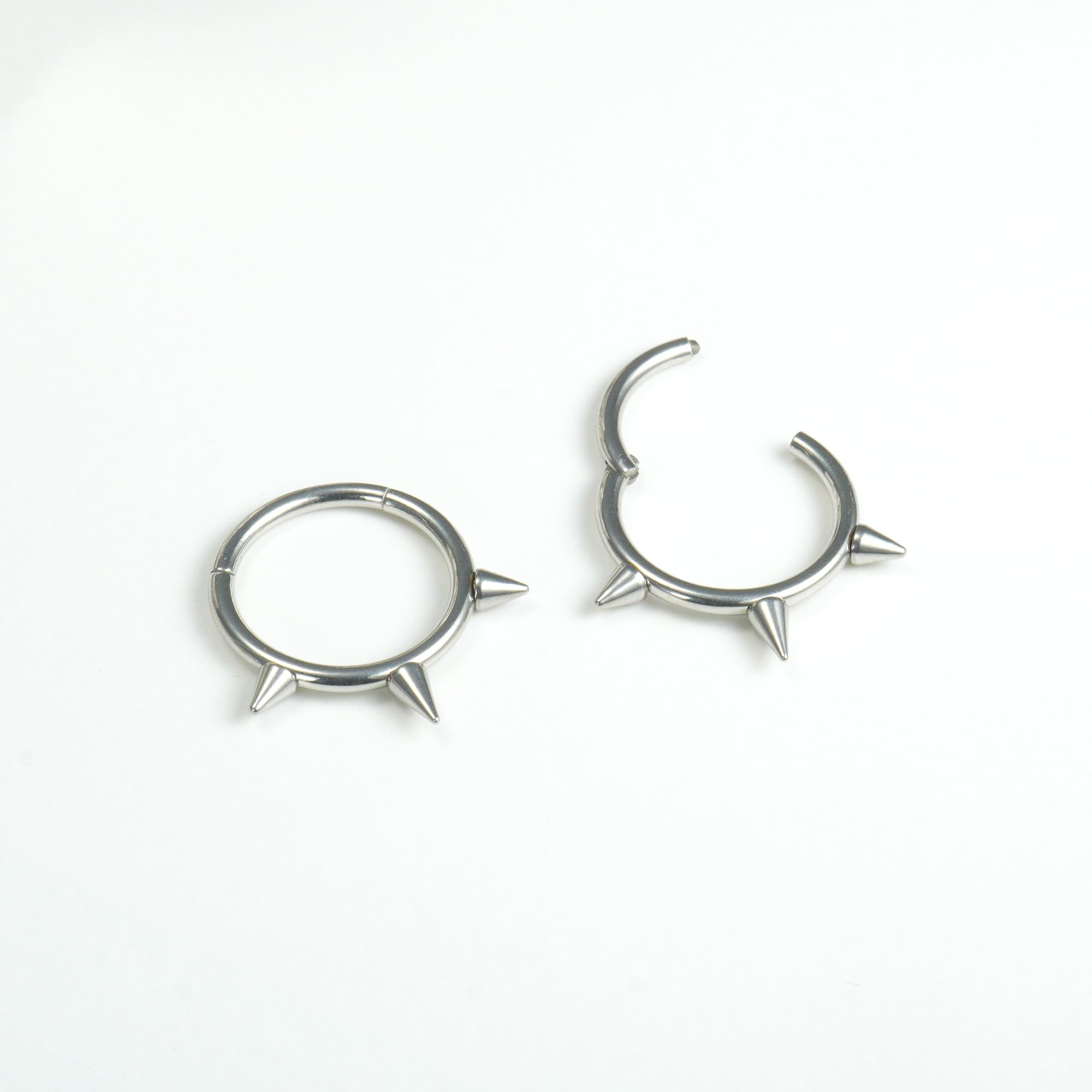 Spike Clicker Snake Bite Jewelry, Septum Ring, Hoop Lip Rings Snake Bites, Labret Jewelry for Lip Piercing, Cartilage Hoop Earrings - QIAO Crystal我的商店QIAO Crystal