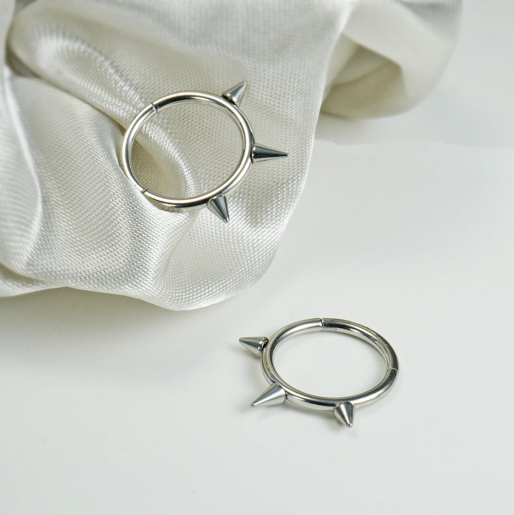 Spike Clicker Snake Bite Jewelry, Septum Ring, Hoop Lip Rings Snake Bites, Labret Jewelry for Lip Piercing, Cartilage Hoop Earrings - QIAO Crystal我的商店QIAO Crystal