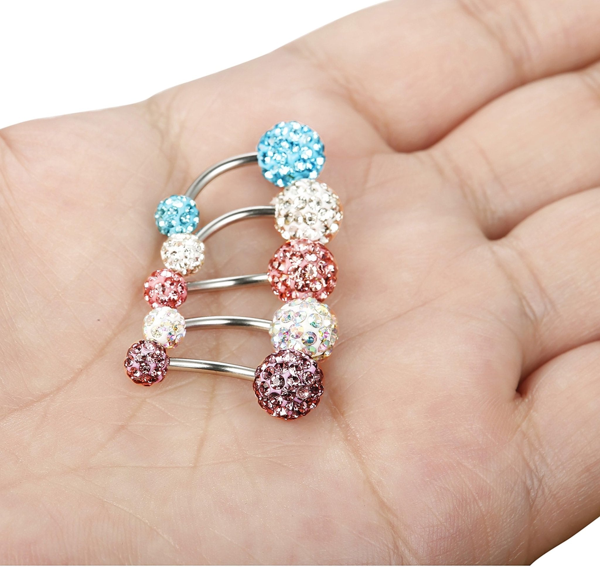 Stainless Steel Belly Button Rings Navel Barbell Body Jewelry Piercing - QIAO Crystal我的商店QIAO Crystal