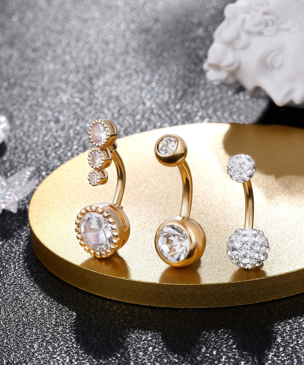 Steel Belly Button Ring for Women with Cute Butterfly Navel Rings Piercing Jewelry Pack - 我的商店我的商店我的商店