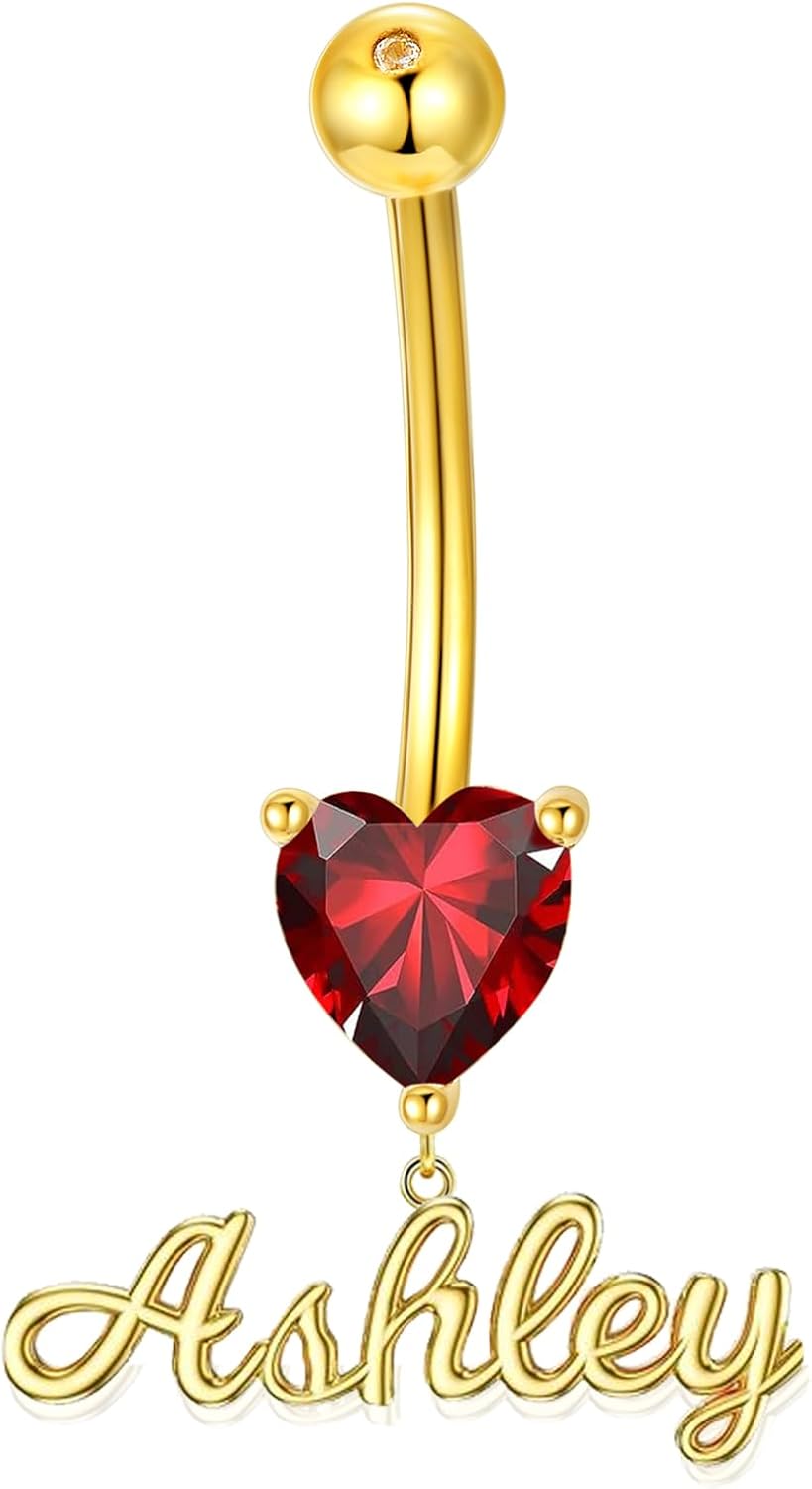 Sterling Silver 14G Belly Button Rings Cross/Cat/Butterfly/Cow/Skull/Birthstone Heart Navel Rings 16mm Body Piercing Jewelry for Women - 我的商店我的商店我的商店