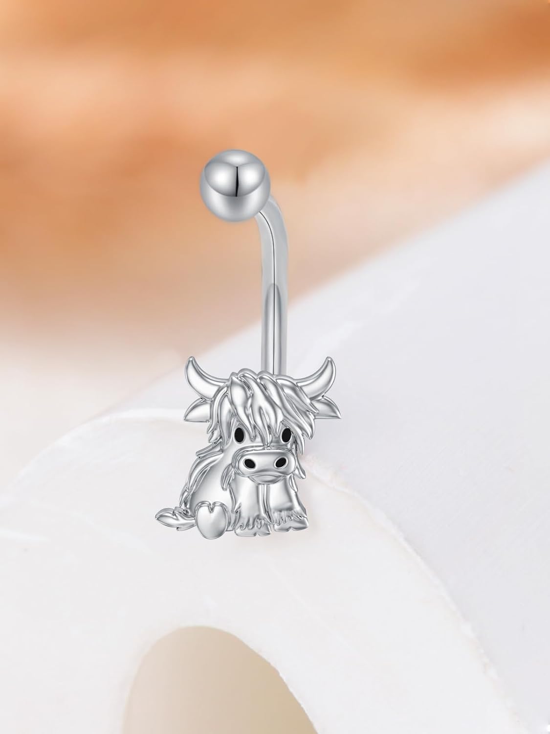 Sterling Silver 14G Belly Button Rings Cross/Cat/Butterfly/Cow/Skull/Birthstone Heart Navel Rings 16mm Body Piercing Jewelry for Women - 我的商店我的商店我的商店