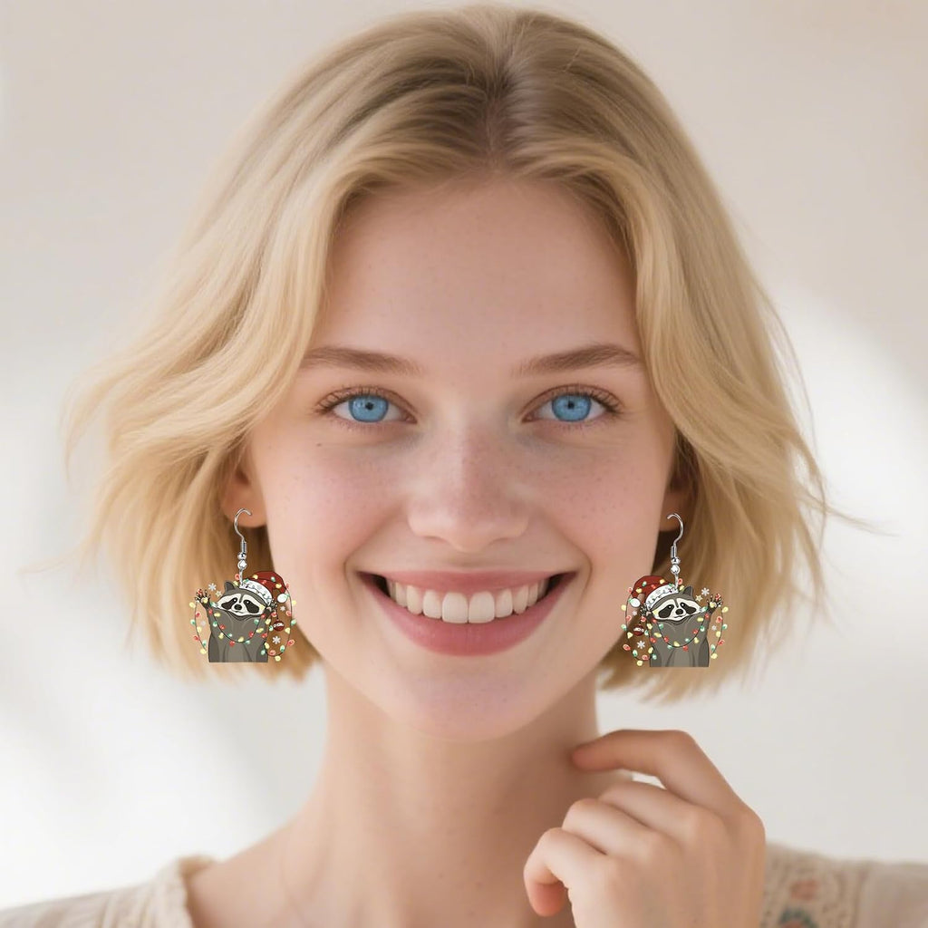 Sunflower Paw Print Earrings for Women - Unique & Quirky Funky Acrylic Dangle Earrings, Cute & Silly Novelty Design, Wacky & Crazy Earrings for Fun Lovers - 我的商店我的商店我的商店