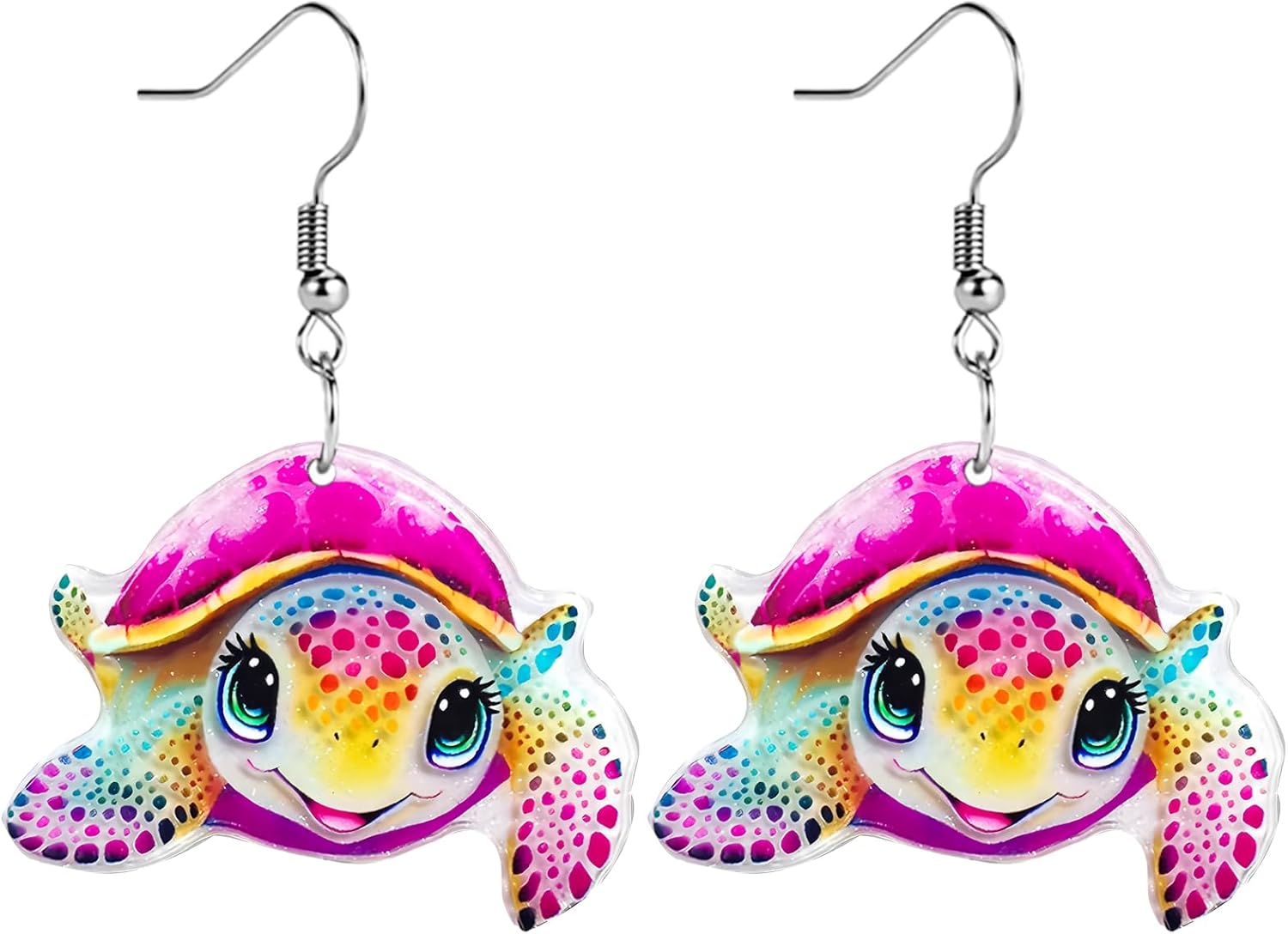 Sunflower Paw Print Earrings for Women - Unique & Quirky Funky Acrylic Dangle Earrings, Cute & Silly Novelty Design, Wacky & Crazy Earrings for Fun Lovers - 我的商店我的商店我的商店