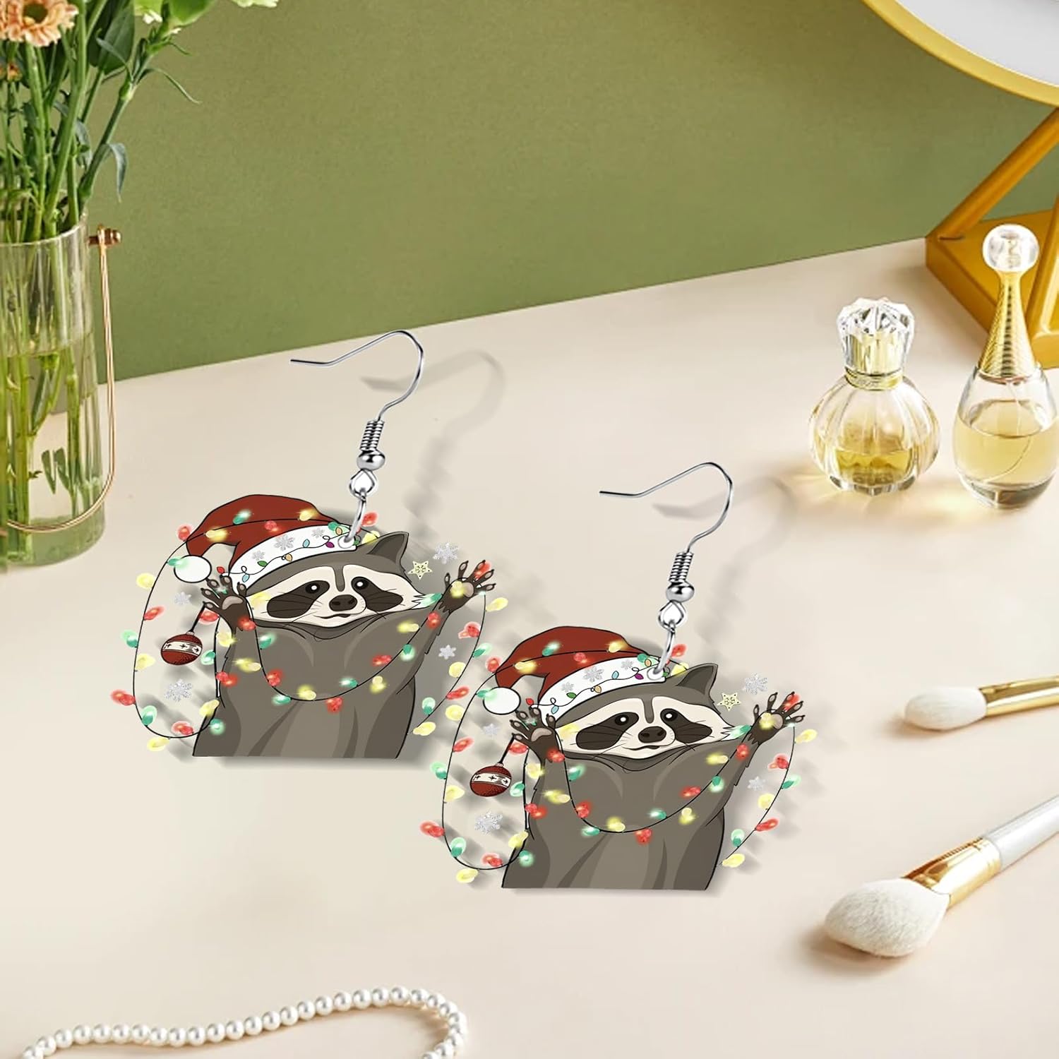 Sunflower Paw Print Earrings for Women - Unique & Quirky Funky Acrylic Dangle Earrings, Cute & Silly Novelty Design, Wacky & Crazy Earrings for Fun Lovers - 我的商店我的商店我的商店