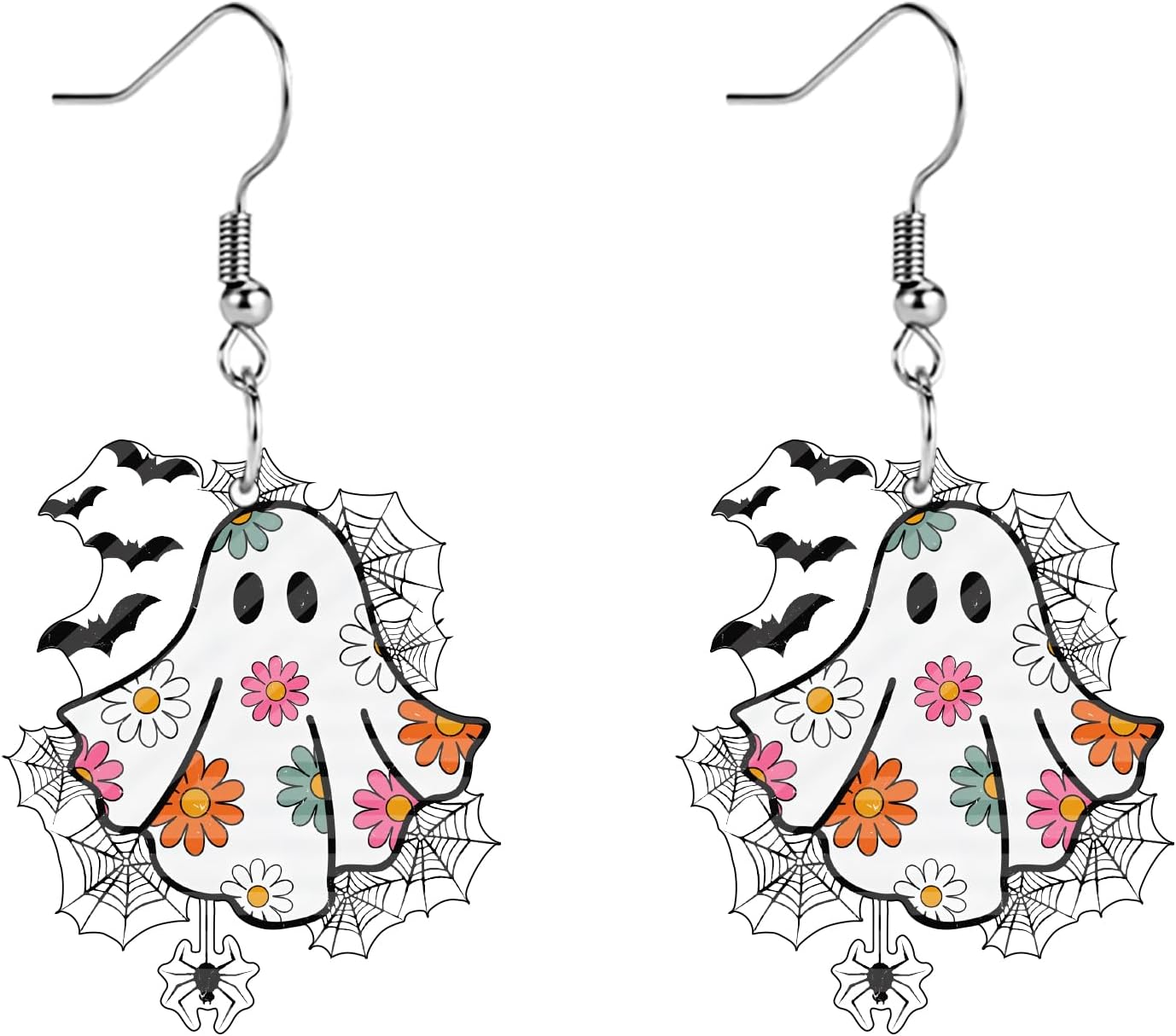 Sunflower Paw Print Earrings for Women - Unique & Quirky Funky Acrylic Dangle Earrings, Cute & Silly Novelty Design, Wacky & Crazy Earrings for Fun Lovers - 我的商店我的商店我的商店