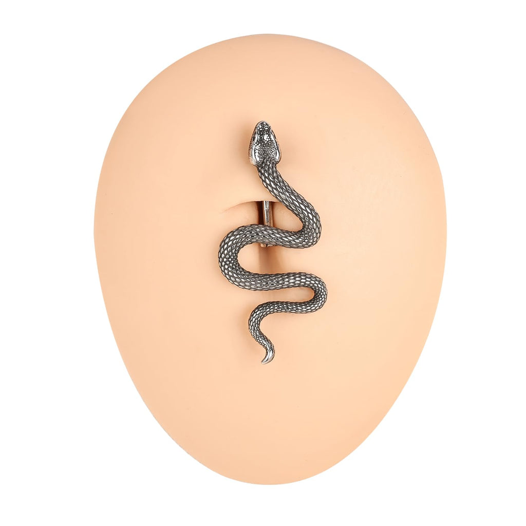 Surgical Stainless Steel Dangle Belly Button Rings for Women Belly Ring Dangling Piercing Jewelry CZ Snake lizard Skull Spider bat Halloween Party Punk Rock - QIAO Crystal我的商店QIAO Crystal