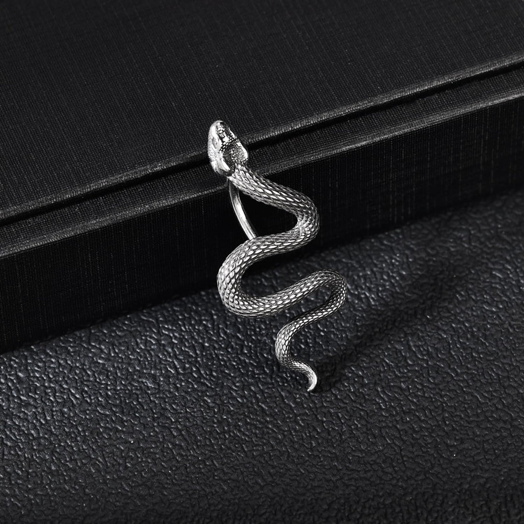 Surgical Stainless Steel Dangle Belly Button Rings for Women Belly Ring Dangling Piercing Jewelry CZ Snake lizard Skull Spider bat Halloween Party Punk Rock - QIAO Crystal我的商店QIAO Crystal