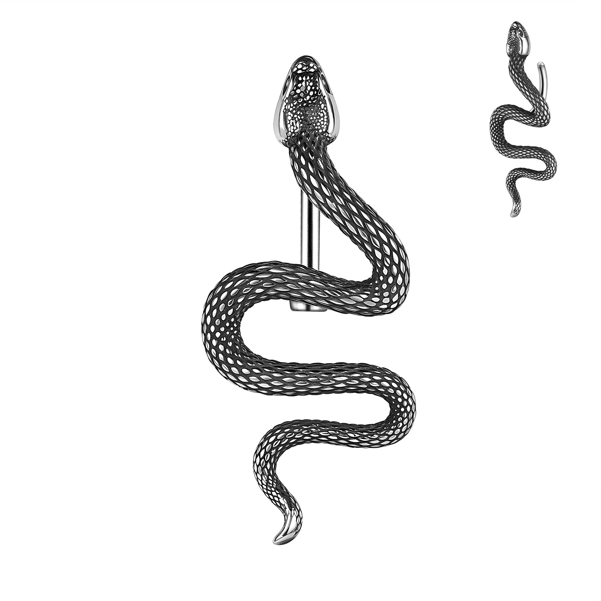 Surgical Stainless Steel Dangle Belly Button Rings for Women Belly Ring Dangling Piercing Jewelry CZ Snake lizard Skull Spider bat Halloween Party Punk Rock - QIAO Crystal我的商店QIAO Crystal