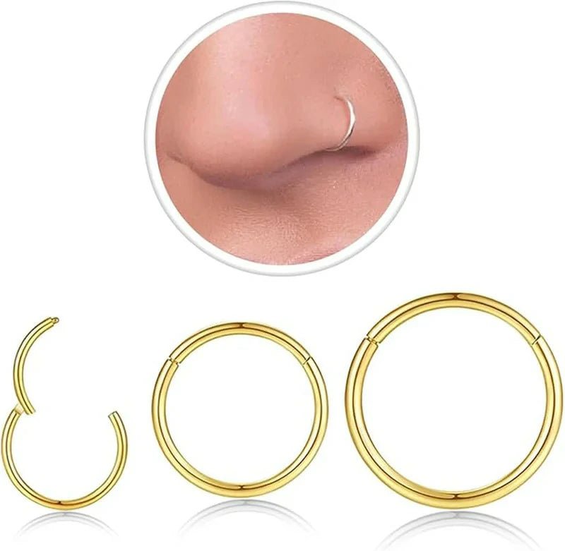 Surgical Stainless Steel Nose Studs Hypoallergenic Corkscrew Nose Piercing Stud - QIAO CrystalQIAO CrystalQIAO Crystal