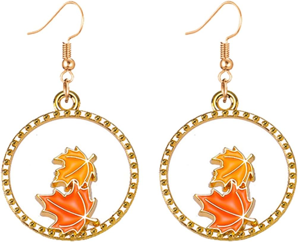 Thanksgiving Earrings for Women Cute Funny Squirrel Turkey Hazelnut Dangle Drop Earrings Delicate Fashion Colorful Maple Leaf Wreath Rhinestone Earrings Thanksgiving Holiday Themed Jewelry Accessories - 我的商店我的商店我的商店