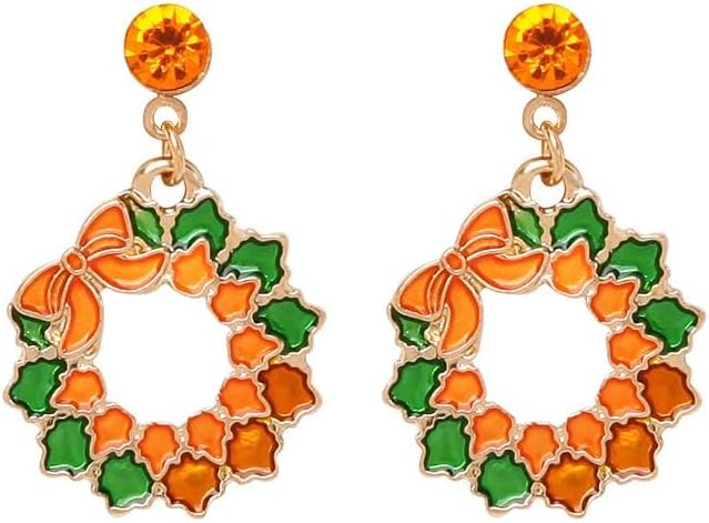 Thanksgiving Earrings for Women Cute Funny Squirrel Turkey Hazelnut Dangle Drop Earrings Delicate Fashion Colorful Maple Leaf Wreath Rhinestone Earrings Thanksgiving Holiday Themed Jewelry Accessories - 我的商店我的商店我的商店