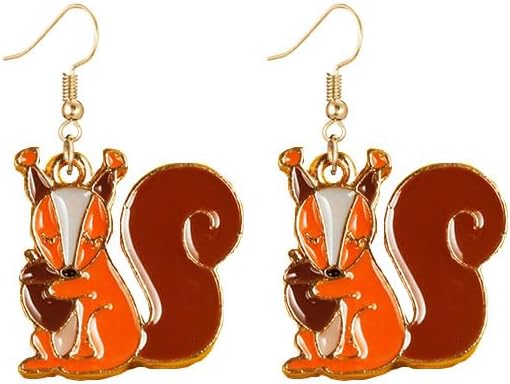 Thanksgiving Earrings for Women Cute Funny Squirrel Turkey Hazelnut Dangle Drop Earrings Delicate Fashion Colorful Maple Leaf Wreath Rhinestone Earrings Thanksgiving Holiday Themed Jewelry Accessories - 我的商店我的商店我的商店