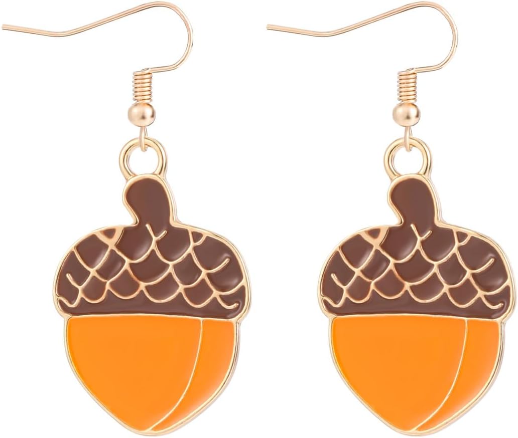 Thanksgiving Earrings for Women Cute Funny Squirrel Turkey Hazelnut Dangle Drop Earrings Delicate Fashion Colorful Maple Leaf Wreath Rhinestone Earrings Thanksgiving Holiday Themed Jewelry Accessories - 我的商店我的商店我的商店