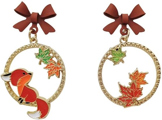 Thanksgiving Earrings for Women Cute Funny Squirrel Turkey Hazelnut Dangle Drop Earrings Delicate Fashion Colorful Maple Leaf Wreath Rhinestone Earrings Thanksgiving Holiday Themed Jewelry Accessories - 我的商店我的商店我的商店