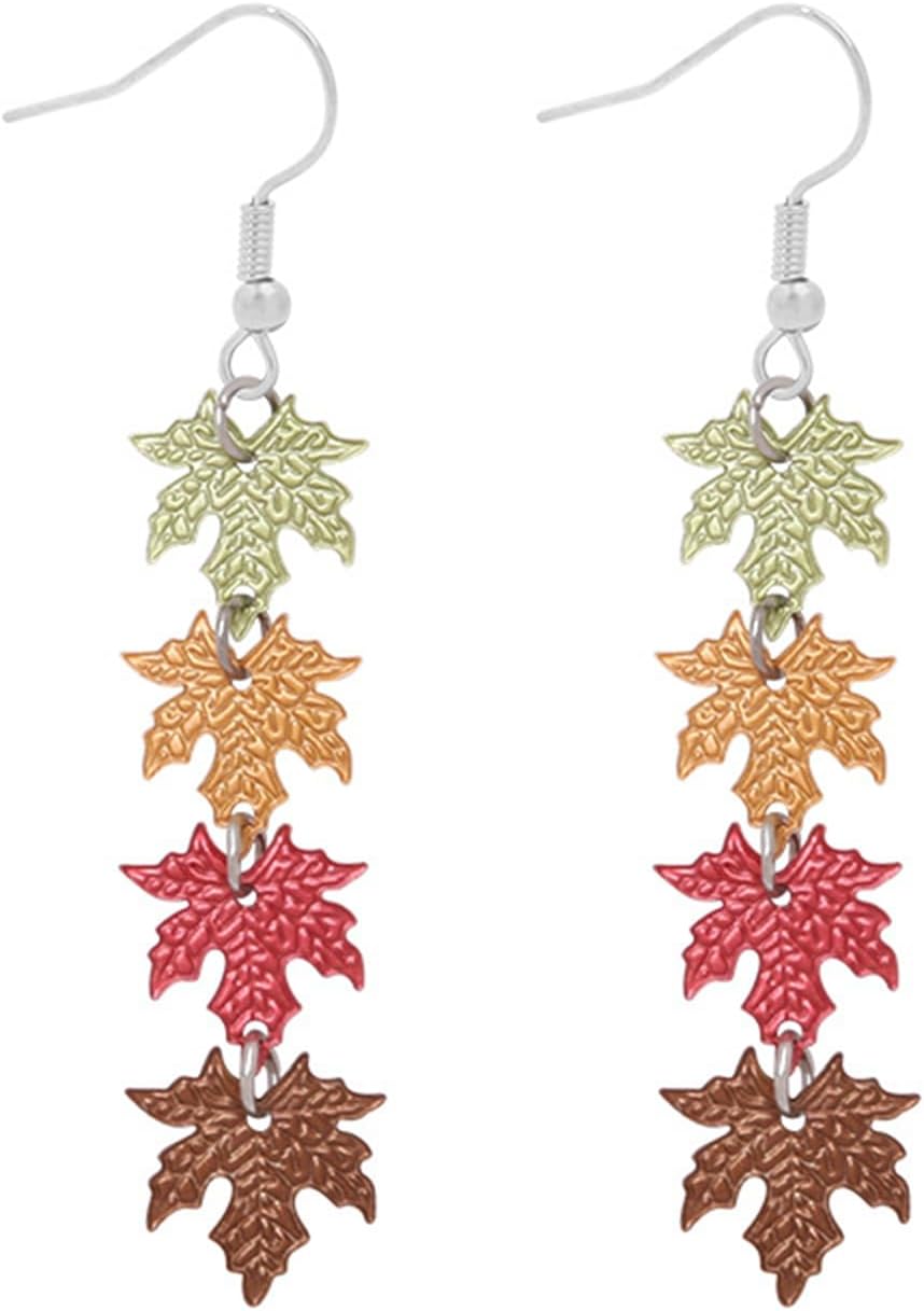 Thanksgiving Earrings for Women Cute Funny Squirrel Turkey Hazelnut Dangle Drop Earrings Delicate Fashion Colorful Maple Leaf Wreath Rhinestone Earrings Thanksgiving Holiday Themed Jewelry Accessories - 我的商店我的商店我的商店