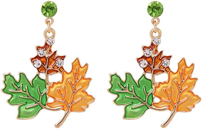 Thanksgiving Earrings for Women Cute Funny Squirrel Turkey Hazelnut Dangle Drop Earrings Delicate Fashion Colorful Maple Leaf Wreath Rhinestone Earrings Thanksgiving Holiday Themed Jewelry Accessories - 我的商店我的商店我的商店