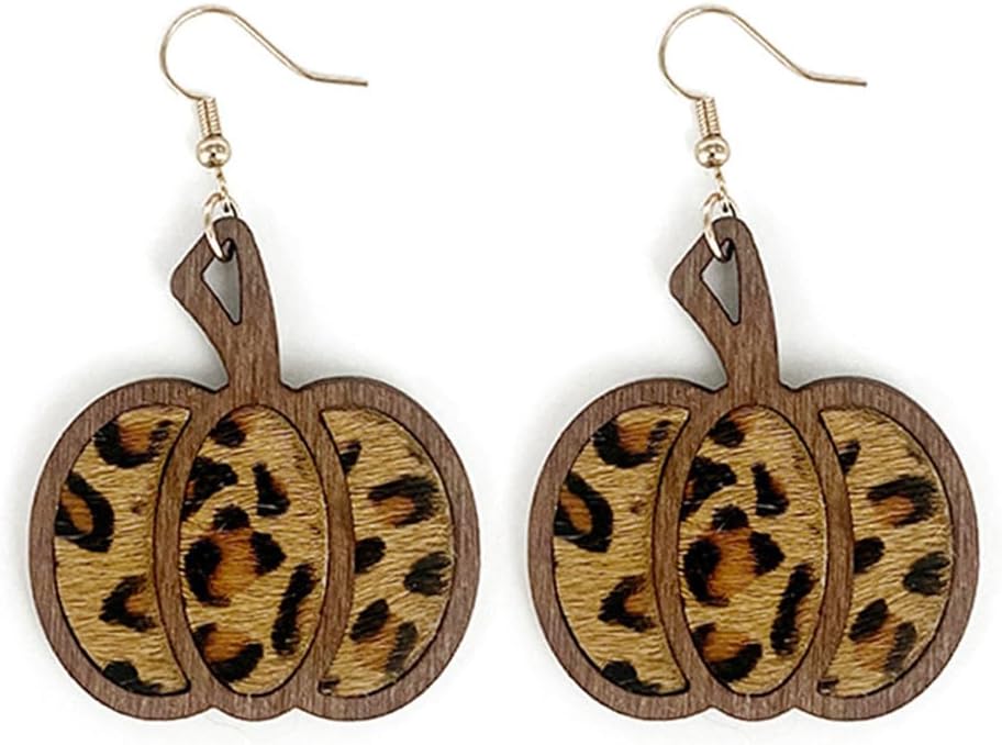 Thanksgiving earrings Handmade Autumn Turkey Chicken Pumpkin Sunflower Maple Leaf Wood Earring for Women Thanksgiving Day Jewelry Gift - 我的商店我的商店我的商店