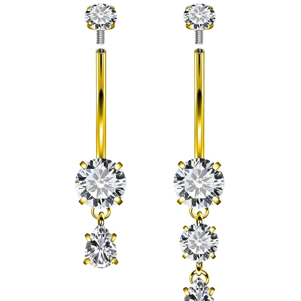 Threaded Belly Button Rings Surgical Stee, Extra - Long & Short Simple Belly Rings, 14G Belly Piercing Jewelry,Navel Piercing Jewelry for Women Men 10mm 12mm 14mm 16mm - 我的商店我的商店我的商店