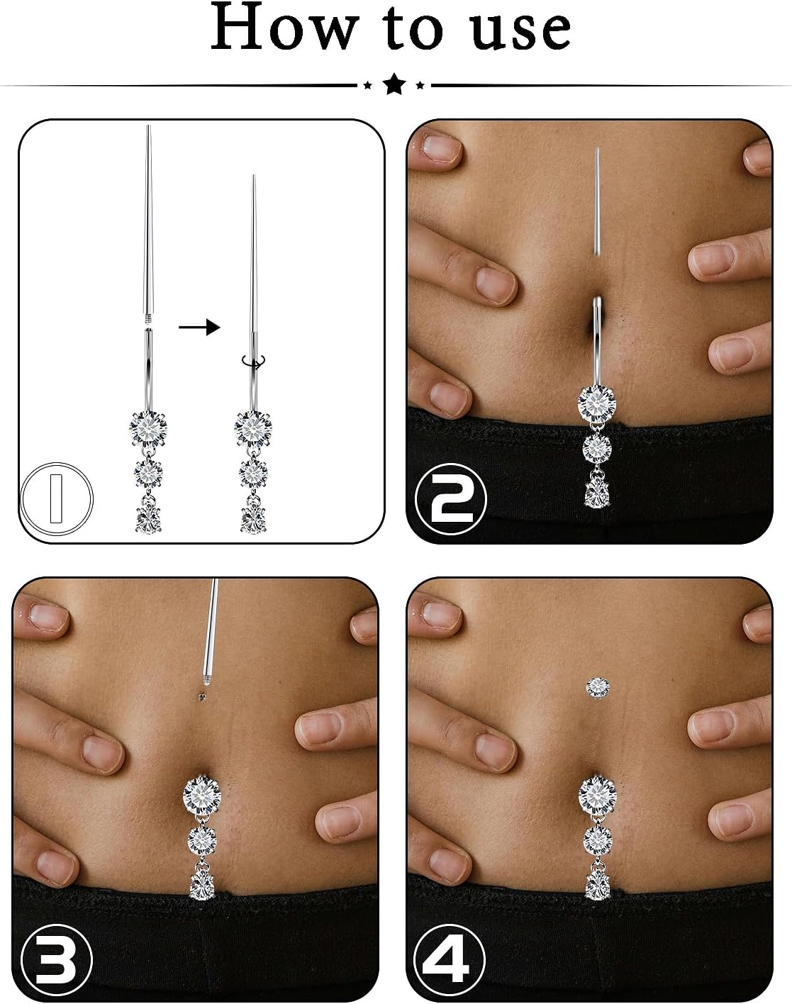 Threaded Belly Button Rings Surgical Stee, Extra - Long & Short Simple Belly Rings, 14G Belly Piercing Jewelry,Navel Piercing Jewelry for Women Men 10mm 12mm 14mm 16mm - 我的商店我的商店我的商店