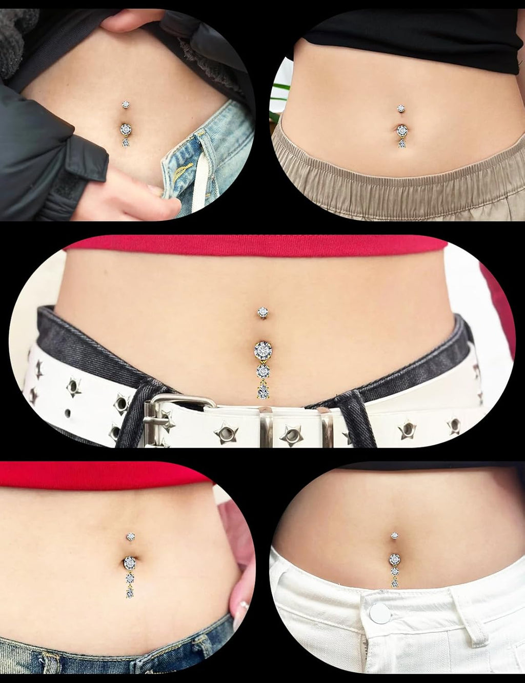 Threaded Belly Button Rings Surgical Stee, Extra - Long & Short Simple Belly Rings, 14G Belly Piercing Jewelry,Navel Piercing Jewelry for Women Men 10mm 12mm 14mm 16mm - 我的商店我的商店我的商店