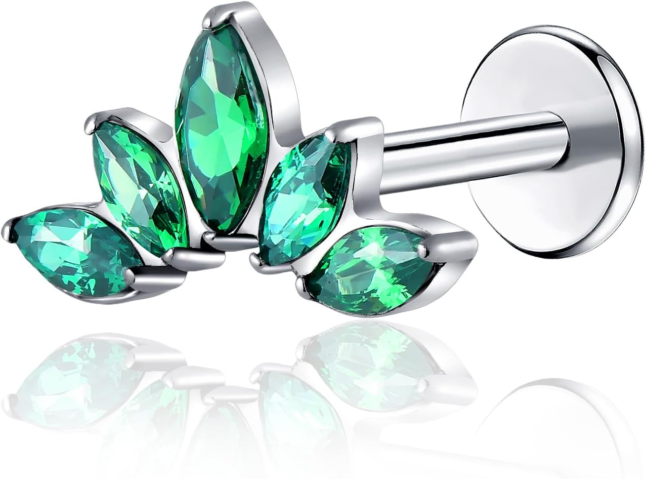 Threadless Labret Studs Push - in Colorful CZ Labret Cluster Tragus Helix Conch Lobe - QIAO CrystalQIAO CrystalQIAO Crystal