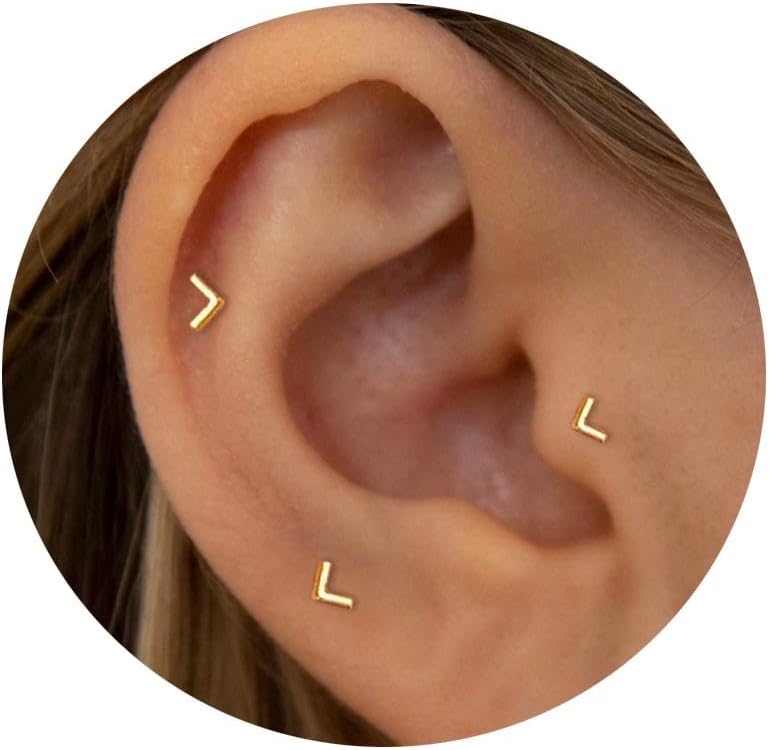 Threadless Nose Tiny Cartilage Tragus Piercing Jewelry Conch Helix Stud - QIAO CrystalQIAO CrystalQIAO Crystal