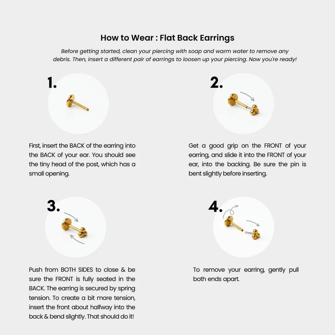 Threadless Nose Tiny Cartilage Tragus Piercing Jewelry Conch Helix Stud - QIAO CrystalQIAO CrystalQIAO Crystal