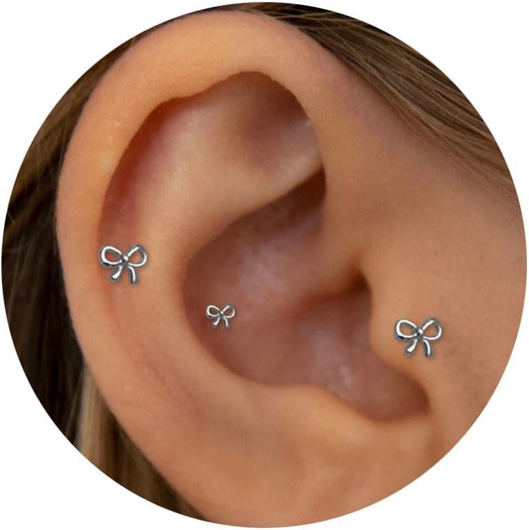 Threadless Nose Tiny Cartilage Tragus Piercing Jewelry Conch Helix Stud - QIAO CrystalQIAO CrystalQIAO Crystal