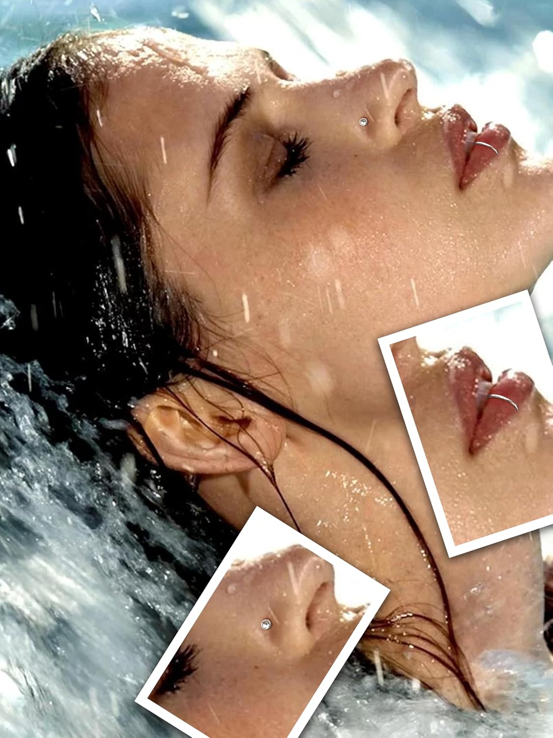 THUNARAZ 32 Pcs Nose Rings for Women Men - Hypoallergenic Surgical Stainless Steel Retainer Clear L Shape/Straight/Corkscrew Nose Rings Hoops Cartilage Helix Tragus Piercing Jewelry 18G/20G - QIAO CrystalQIAO CrystalQIAO Crystal