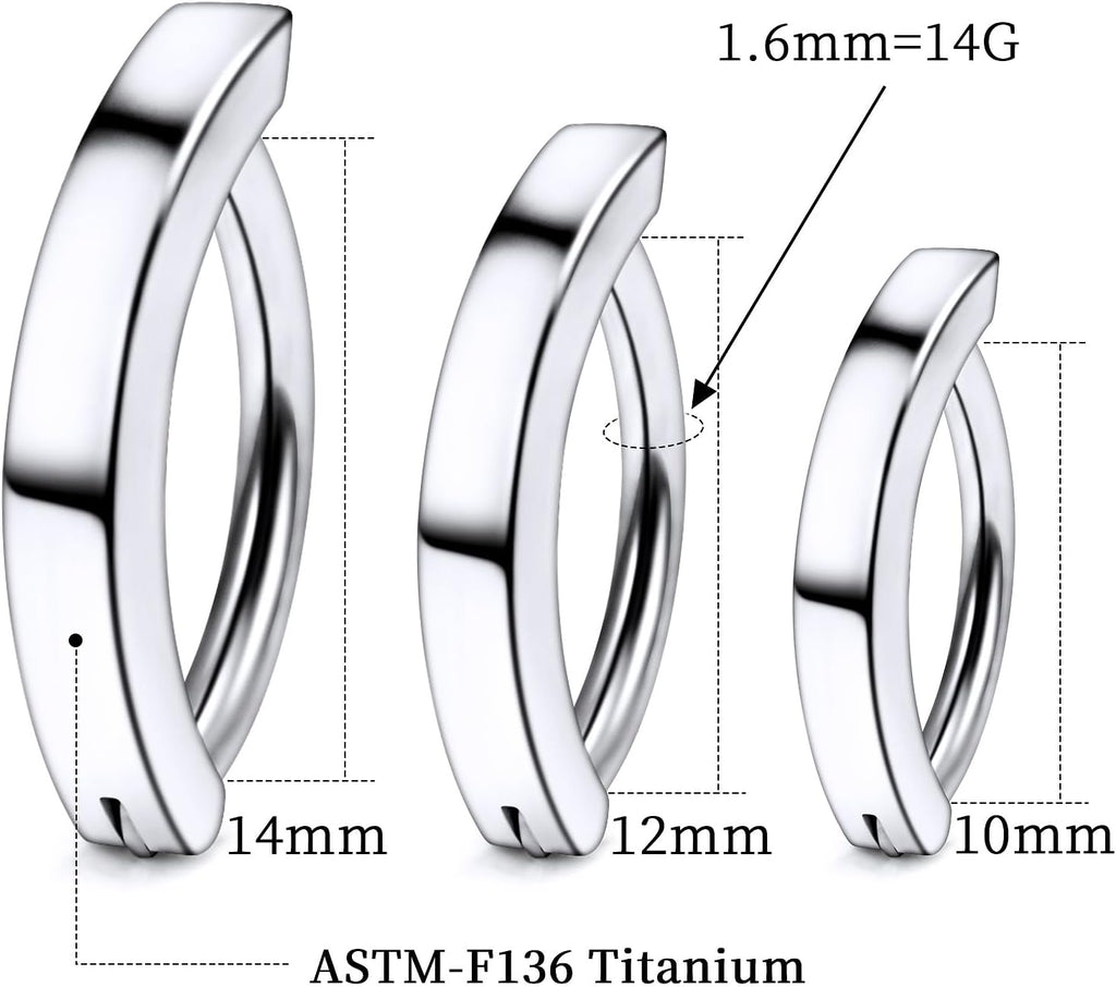 Titanium Clicker Belly Button Ring Piercing Jewelry G23 Simple Reverse Navel Rings Curved Hoop Navel Barbell Belly Piercing Jewelry for Women Men 10MM 12MM 14MM Bars - 我的商店我的商店我的商店