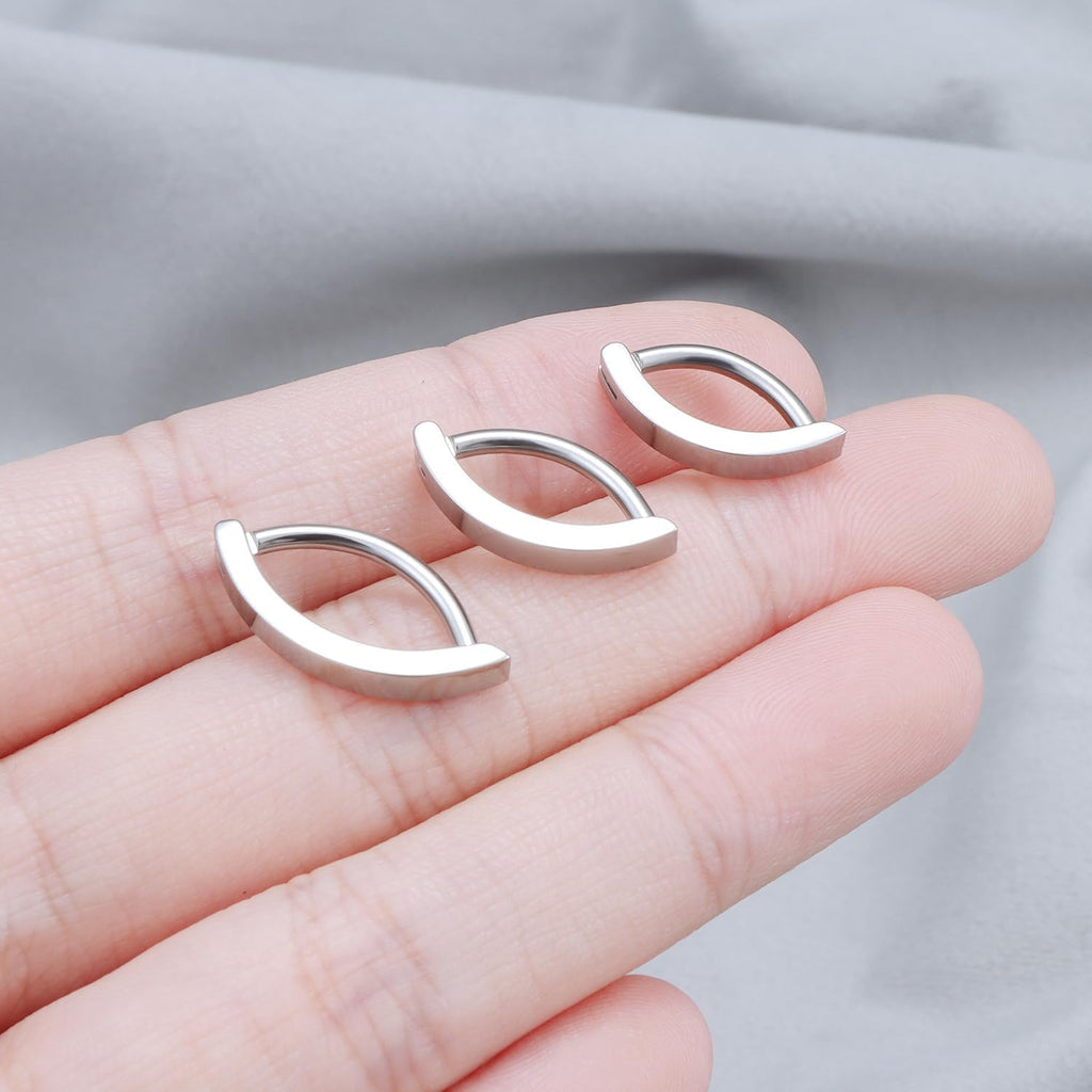 Titanium Clicker Belly Button Ring Piercing Jewelry G23 Simple Reverse Navel Rings Curved Hoop Navel Barbell Belly Piercing Jewelry for Women Men 10MM 12MM 14MM Bars - 我的商店我的商店我的商店