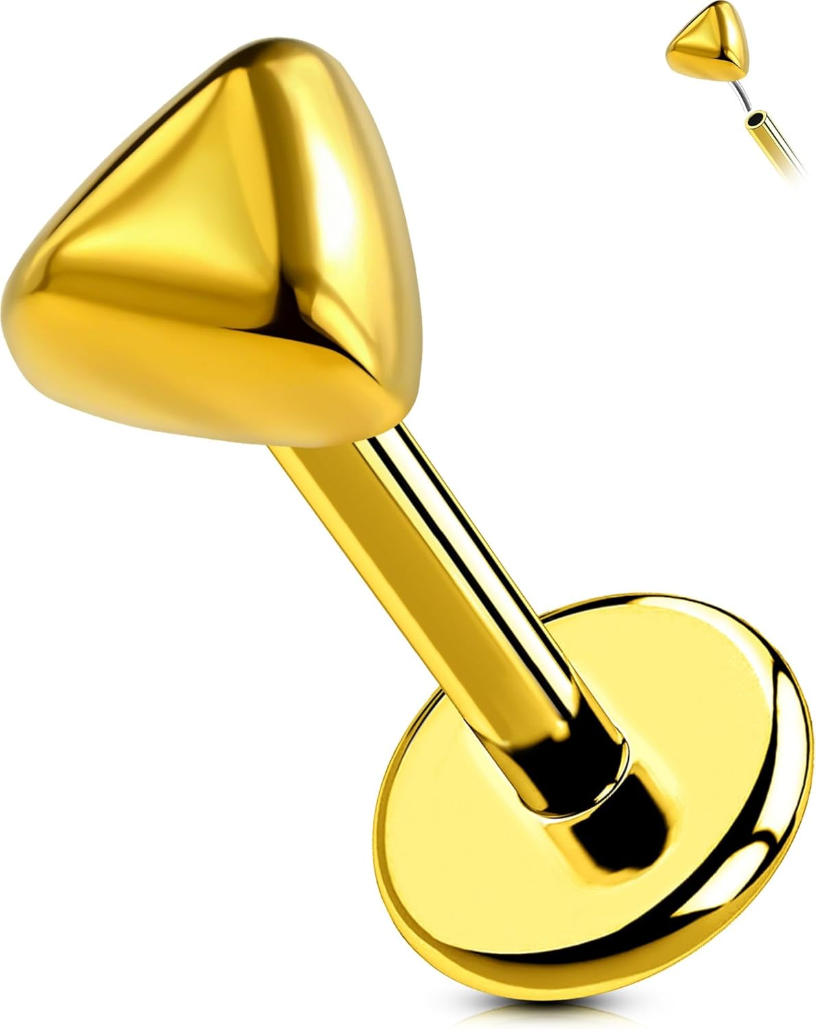 Titanium Threadless Labret Studs Flat Back Push Pin Earrings Tragus - QIAO CrystalQIAO CrystalQIAO Crystal