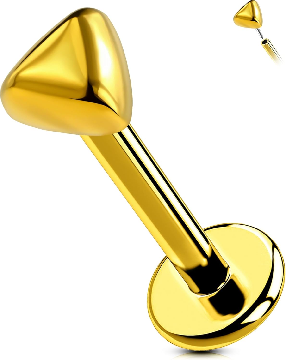 Titanium Threadless Labret Studs Flat Back Push Pin Earrings Tragus - QIAO CrystalQIAO CrystalQIAO Crystal