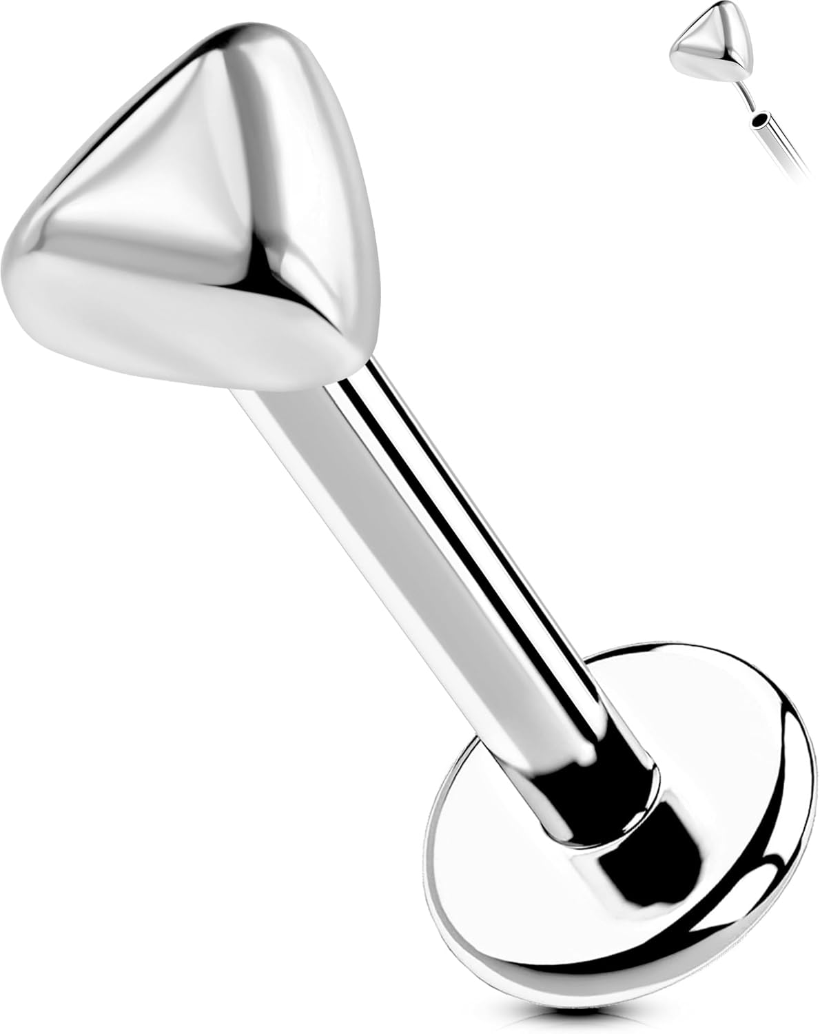 Titanium Threadless Labret Studs Flat Back Push Pin Earrings Tragus - QIAO CrystalQIAO CrystalQIAO Crystal