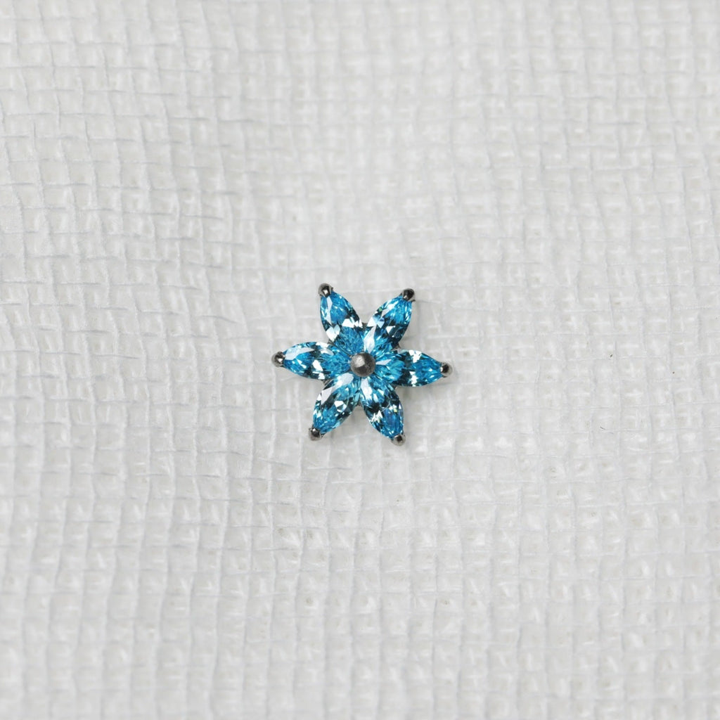 Titanium Tongue Rings 14g Tongue Barbell Internally Threaded Tongue Piercing Jewelry Flower Bridge Piercing for Women Men - QIAO Crystal我的商店QIAO Crystal