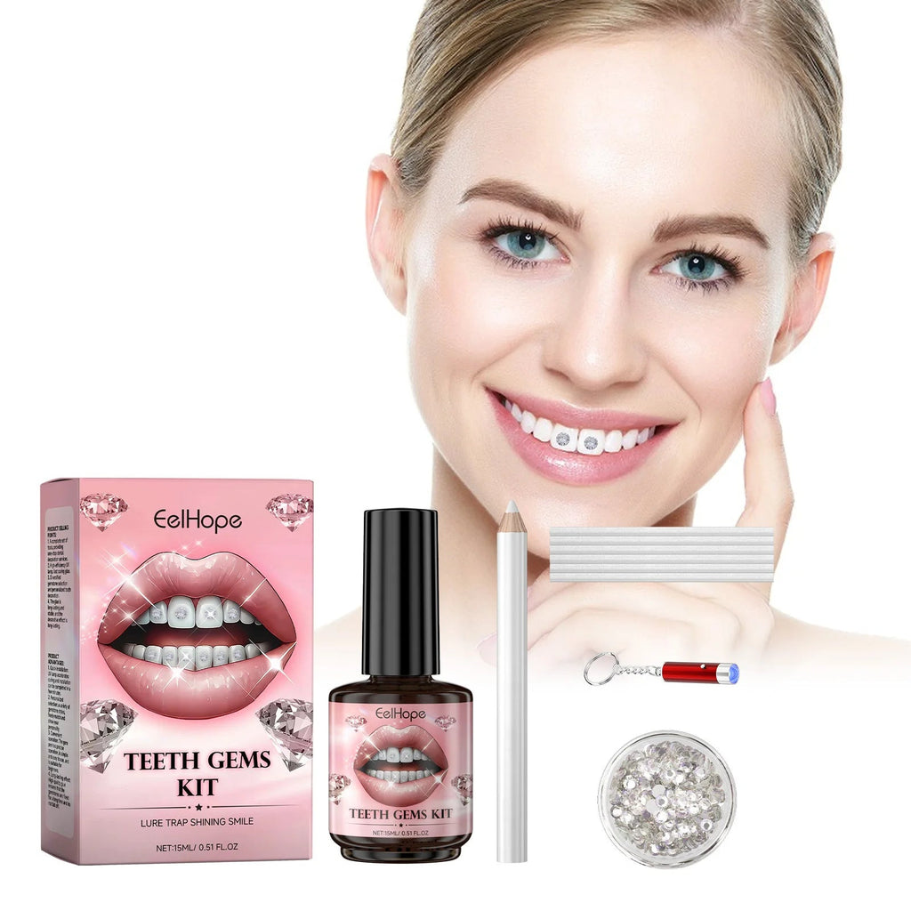 Tooth Gem Kits Easy to Use Tooth Gems Silver Belt Glue and UV Kits Gem Tooth - QIAO CrystalQIAO CrystalQIAO Crystal