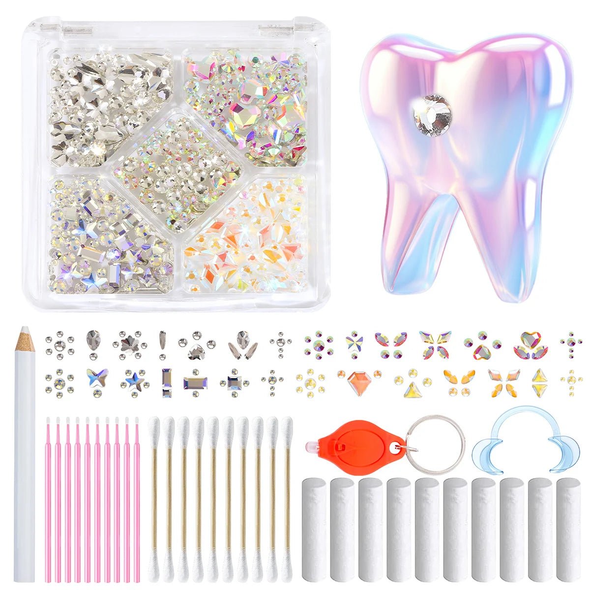 Tooth Gem Kits Professionally Decorate Your Teeth Gold Tooth Gems - QIAO CrystalQIAO CrystalQIAO Crystal