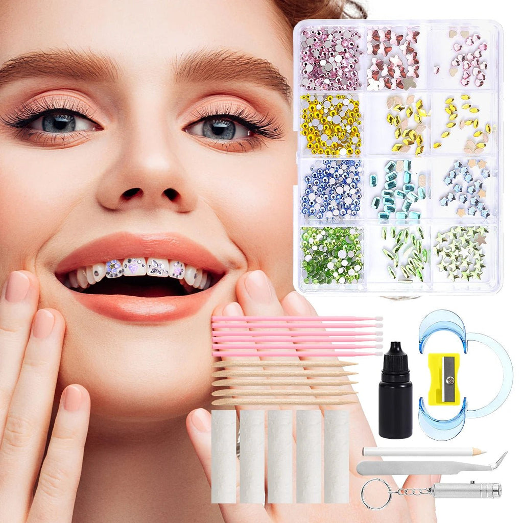 Tooth Gem Kits Professionally Decorate Your Teeth Gold Tooth Gems - QIAO CrystalQIAO CrystalQIAO Crystal