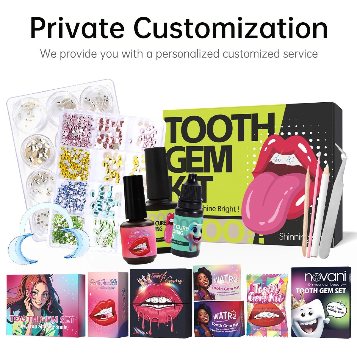 Tooth Gem Kits Professionally Decorate Your Teeth Gold Tooth Gems - QIAO CrystalQIAO CrystalQIAO Crystal